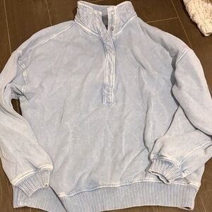 Aerie Women's Light Blue Zip Up Sweater